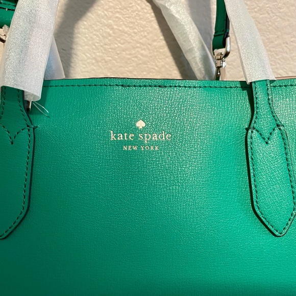 ❌SOLD❌ NWTs Kate Spade Leather Harper Satchel Fall Crossbody Bag Purse Snow Pea - Picture 12 of 15